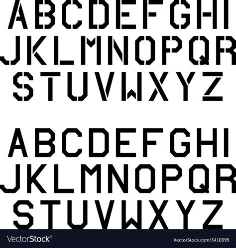 Stencil Font Alphabet