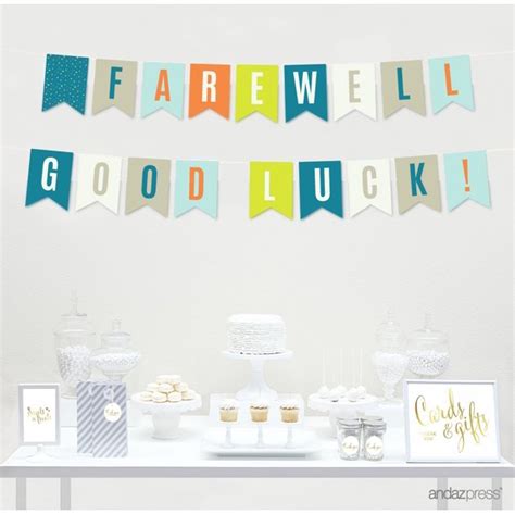 Farewell Retirement Party Decorations, Farewell! Good Luck!, Hanging Pennant Paper Banner with ...