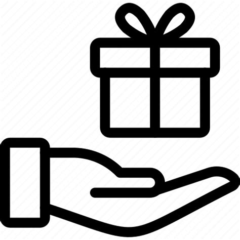 Gift, give, goods, hand, item, present, products, shopping icon