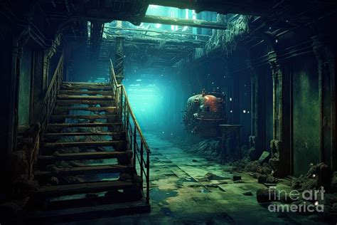 Titanic Shipwreck interior Underwater #2 Digital Art by Benny Marty - Fine Art America