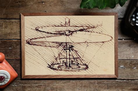 Design for a Helicopter by Leonardo Da Vinci Print Art - Etsy