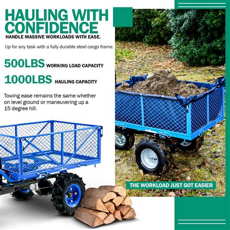 Landworks Utility Service Cart Wheelbarrow Power Wagon Super Duty Electric 48V DC Li-Ion Battery ...