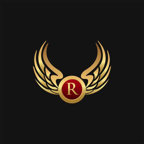 Luxury Letter R Emblem Wings logo design concept template 611575 Vector Art at Vecteezy