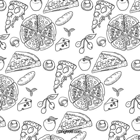 Hand Painted Background Pizza Seamless Vector, Wallpaper, Pizza, Food Background Image And ...