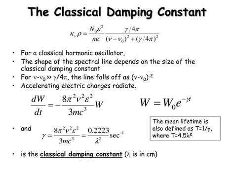 PPT - The Classical Damping Constant PowerPoint Presentation, free download - ID:5332358