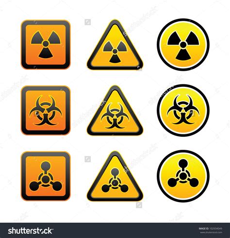 Sci-Fi Material Hazard Law | Set Hazard Warning Radioactive Symbols - Radiation - Chemical ...