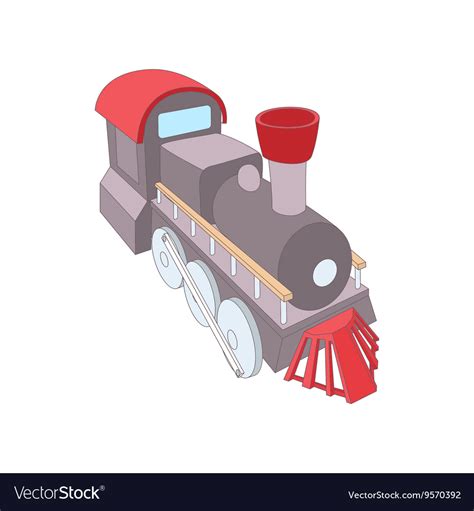 Old steam locomotive icon cartoon style Royalty Free Vector