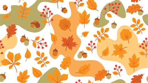 Autumn leaves seamless pattern. Season floral wallpaper. Fall leaf nature background. Flourish ...