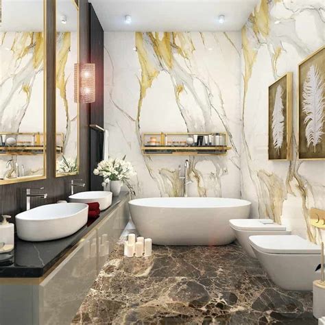 Marble Bathroom Inspirations for a Luxurious Touch | Modern marble bathroom, Marble bathroom ...