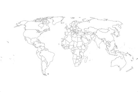 World Map Outline All 195 Countries SVG Vector Files for - Etsy