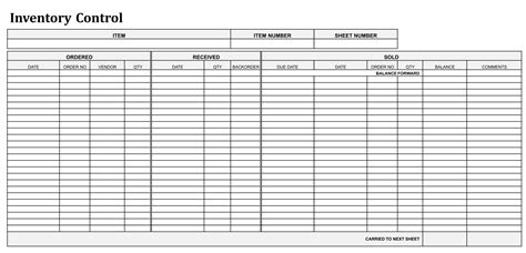 Inventory Log Sheet - 10 Free PDF Printables | Printablee