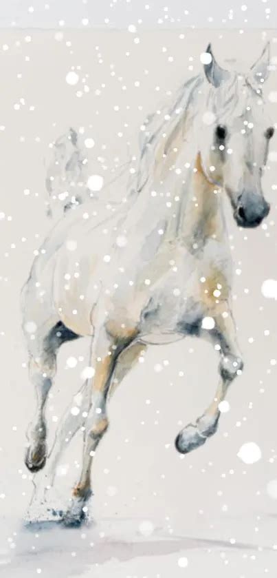 Snowy Horse Art Wallpaper - free download