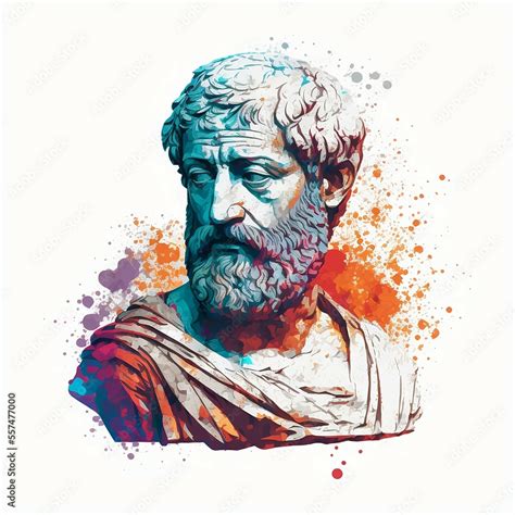 Aristotle modern colorful portrait Stock Illustration | Adobe Stock