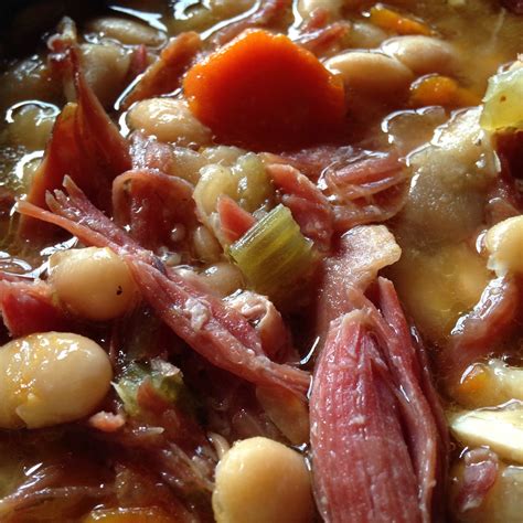 Slow Cooker White Beans with Smoked Ham Hocks Turnips 2 Tangerines