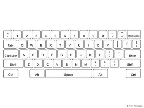 Full Size Printable Keyboard Template