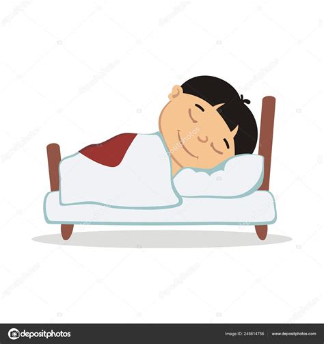 Cute Cartoon Character Boy Sleeping Bed Stock Vector Image by ©dmitriy_d #245614756