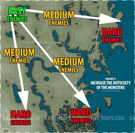 Fallout 4 Monster Difficulty Chart | game-maps.com