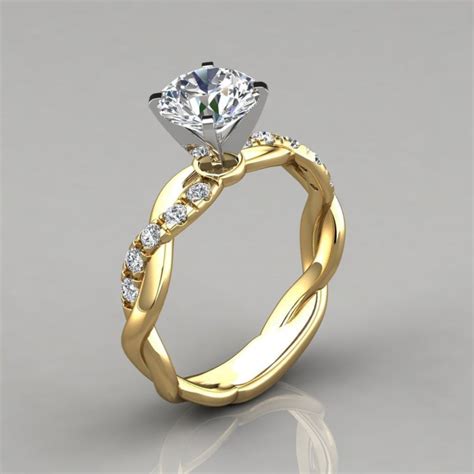 Twist Round Cut Moissanite Engagement Ring | Forever Moissanite