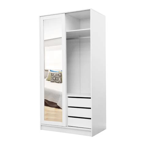 Montgomery 2000 x 1000 x 600mm White 2 Door Sliding Mirror Wardrobe - Bunnings Australia