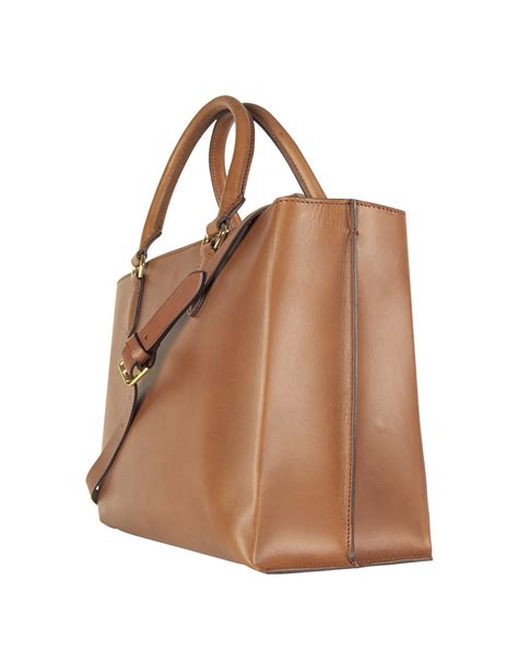 Lyst - Ralph Lauren Collection Saddle - Leather Tote Bag in Brown