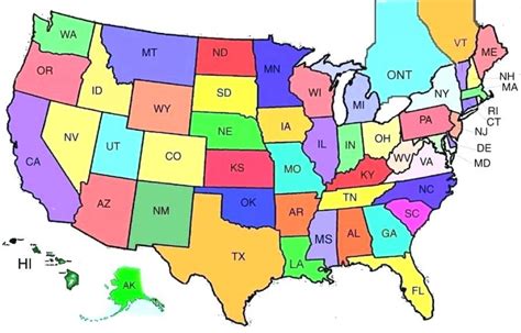 Map Quiz The States - Printable Map