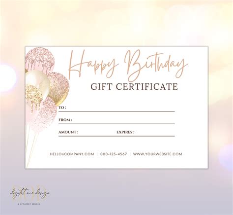 Birthday Gift Certificate Templates