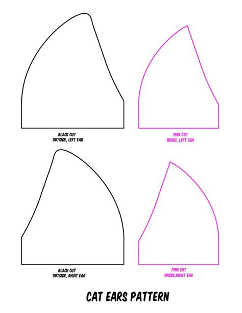 Printable Cat Ears Template #catideas | Diy cat ears, Diy disney ears, Cat ears