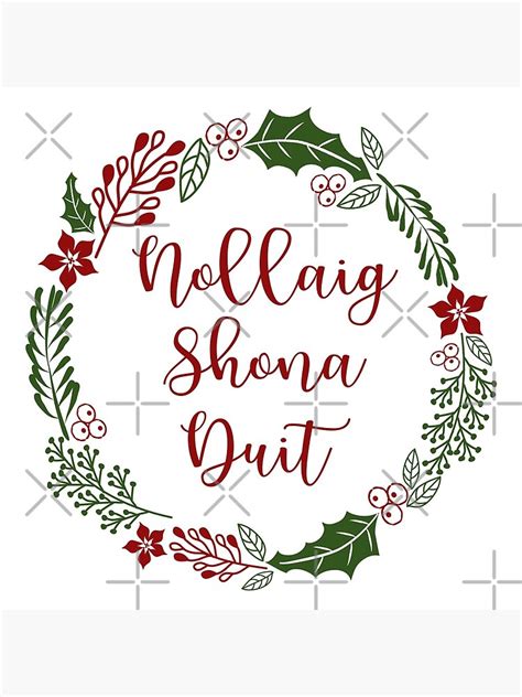 "Nollaig Shona Duit, Irish Gaelic Merry Christmas Sticker Sheet" Coasters (Set of 4) by ...