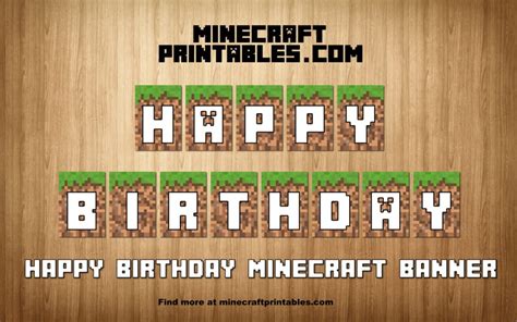 Printable Happy Birthday Minecraft Font - Printable Word Searches