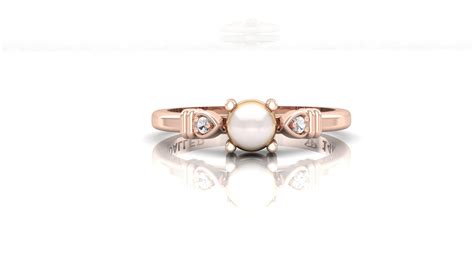 Pearl Engagement Ring Rose Gold Pearl Wedding Ring Pearl | Etsy