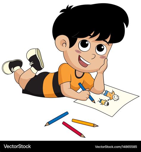 Kid drawing a pictures Royalty Free Vector Image