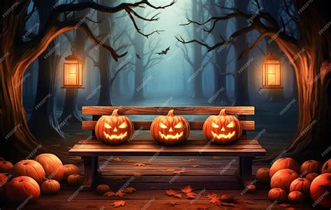 Premium AI Image | Ai generative Halloween background with creepy landscape of night sky