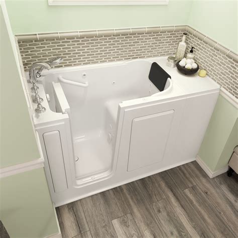 Gelcoat Premium Series 28 x 48-Inch Walk-in Tub With Whirlpool System - Left-Hand Drain With Faucet