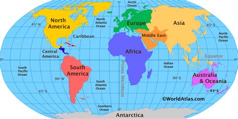 World Map With 7 Continents - Show Me The United States Of America Map