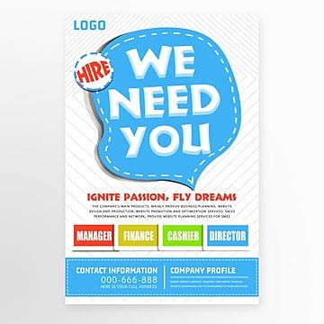 Blue Minimalist Waiter Recruitment Poster Template Download on Pngtree