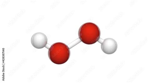 Structural chemical formula and molecular structure of hydrogen peroxide(H2O2). Chemical ...