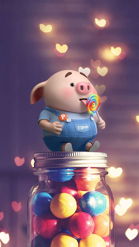 Little pig, cartoon pig, pig p, HD phone wallpaper | Peakpx