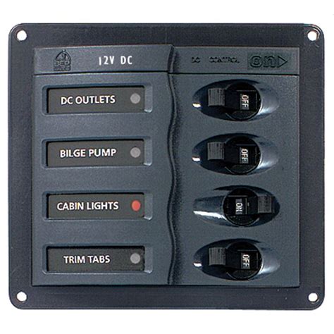 BEP 900-DC Circuit Breaker Panel 4-Way 12v Square (8-91000)