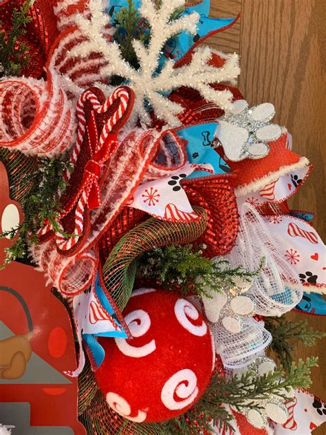 Christmas Dog Wreath Christmas Dog Wreaths Christmas Wreaths - Etsy