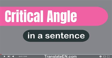 Use "Critical Angle" In A Sentence