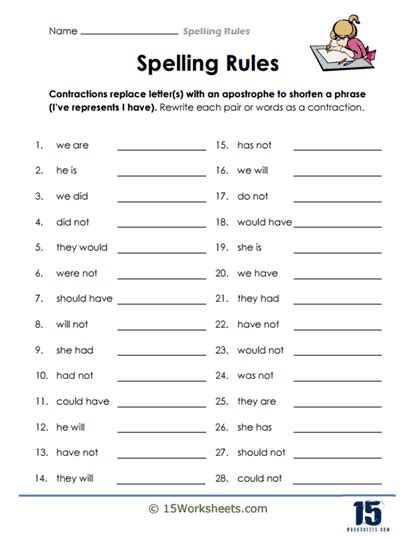 Spelling Rules Worksheets - 15 Worksheets.com