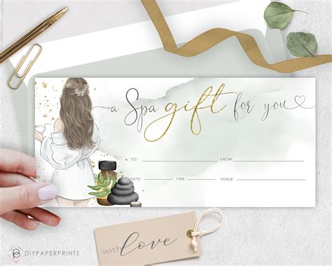 Spa Day Gift Voucher Certificate Template DIY Gift - Etsy UK