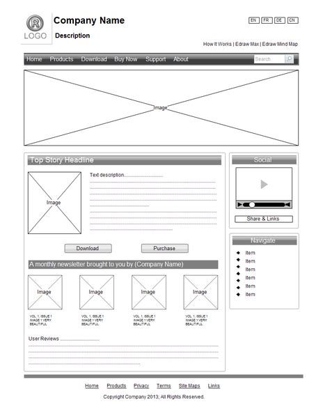 Wireframe Examples - Site Design - Edraw