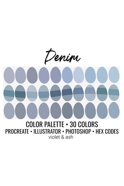 Denim Procreate Palette Color Chart Blue Color Palette UK | ubicaciondepersonas.cdmx.gob.mx