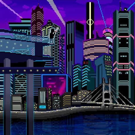 Cyberpunk city, first pixel art I made! : r/PixelArt