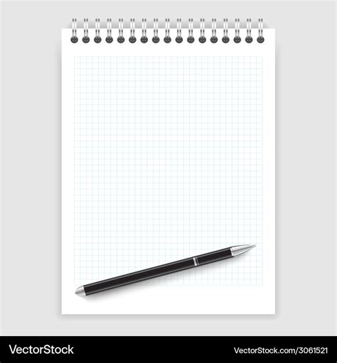 Notepad and pen Royalty Free Vector Image - VectorStock