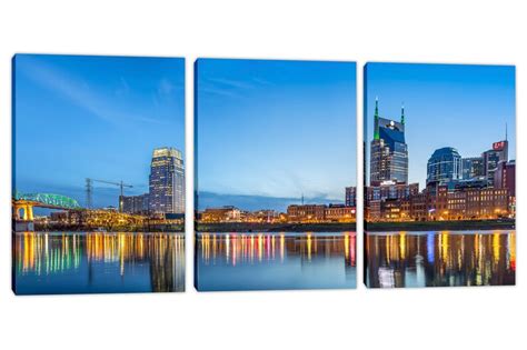 Nashville Tennessee Skyline Canvas Print Wall Art 3 Panel | Etsy