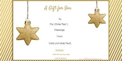 Free Editable Christmas Gift Certificate Template | 23 Designs | Bodytech