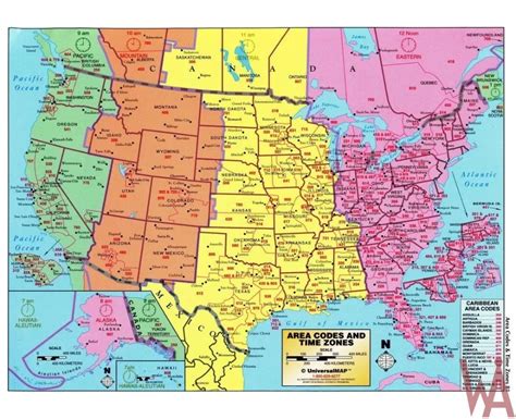 USA Time Zone Map with Cities and Capitals