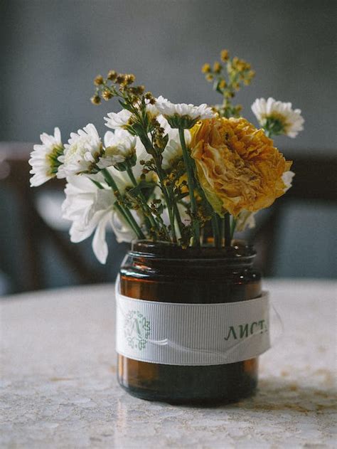 Flowers in Glass Jar · Free Stock Photo